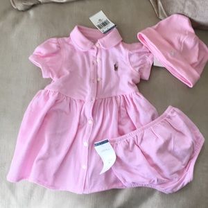 Ralph Lauren dress/diaper cover/hat set